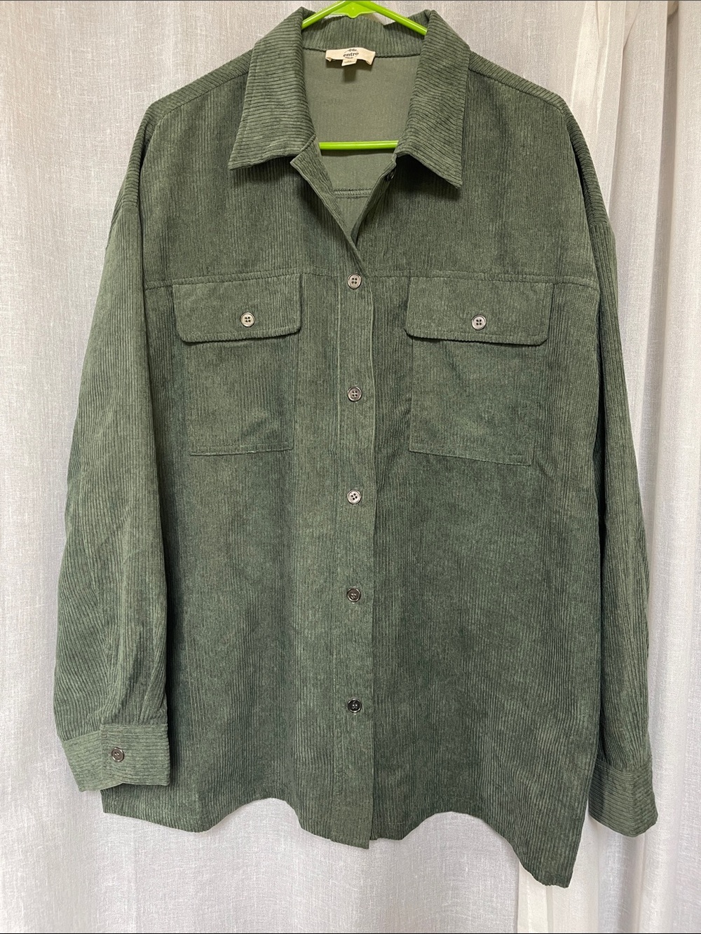 NWOT Entro Corduroy Shirt Jacket